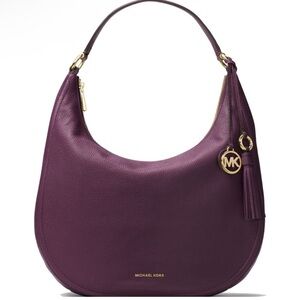 Michael Kors Deep Purple Hobo Bag with Gold Details